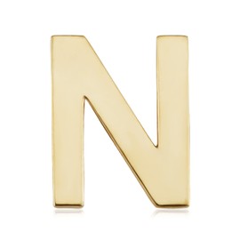 14k Yellow Gold Alphabet Initial Single Stud Earring | Letter N