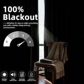 GFCC Blackout Curtains, Light Grey Darkening Thermal Insulated Energy Saving Curtains & Drapes Light Blocking Blackout Curtain for Bedroom Living Room Kitchen Nursery, W52 x L90 Inch, 2 Panels