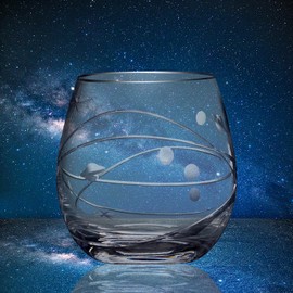SHOSHIN Space Stemless Wine Glass Set of 4-15Oz,Hand-Cut Wine Glasses,Premium Wine glass for The Space Enthusiast- Planets and Stars Crystal Drinking Glasses,Best wine Gifts