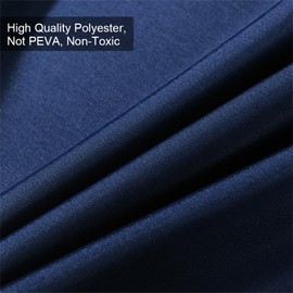Lkw Ogechi 300 CM Extra Wide Navy Blue Mildew Proof Shower Curtain, 200/220/240 CM Drop Waterproof Polyester Shower Curtain, Washable Quick Drying Bathroom Shower Curtains, Weighted Hem (200x240cm)