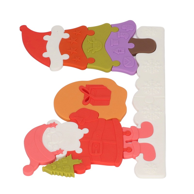 Christmas Jigsaw Puzzle Silicone Learning Educational Christmas Tree Puzzle Toy