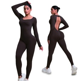 Enterizo Deportivo Mujer, Mameluco de Yoga para Mujer, Sin Espalda, Control de Abdomen, Modelado Corporal, Elasticidad, Mono de Gimnasia son Adecuados para Usar en Ciclismo, para el Ocio en Casa