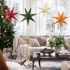 5PCS Flocked Paper Star Lantern with Lights Christmas Paper Stars