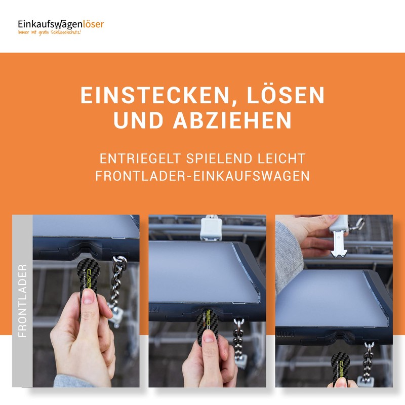 Einkaufswagenlöser Carbocoin F7 / Shopping Trolley Extractor / Carbon Key
