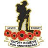 Soldier and Poppies Car Sticker - Victory in Europe VE Day 80th Anniversary - UK Seller - in Support of Forces in The Community - Also for laptops, Phones, Tablets (Window)