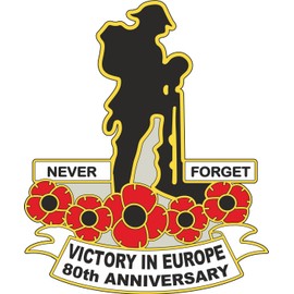 Soldier and Poppies Car Sticker - Victory in Europe VE Day 80th Anniversary - UK Seller - in Support of Forces in The Community - Also for laptops, Phones, Tablets (Window)