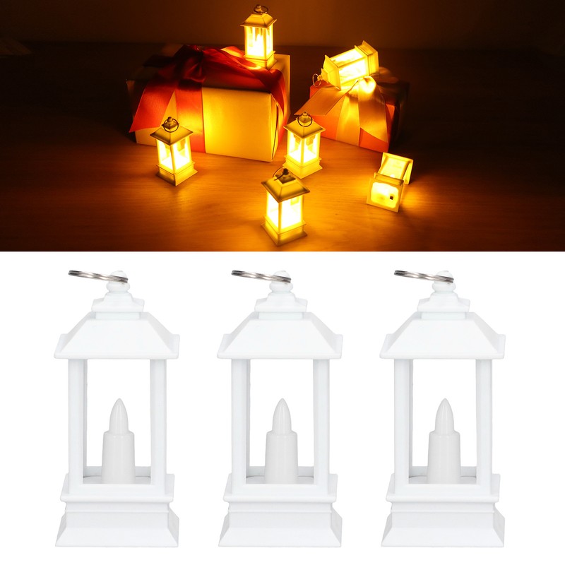 6PCS Ramadan Decorative Lights House Shape Plastic Wind Light Fireplace