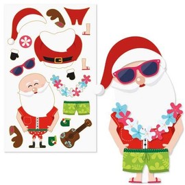 Build Your Own Santa Sticker Sheets - Set of 36 Santas and Coordinating Stickers, Christmas Decorating Stickers, DIY Activity for Kids, Holiday Arts and Crafts