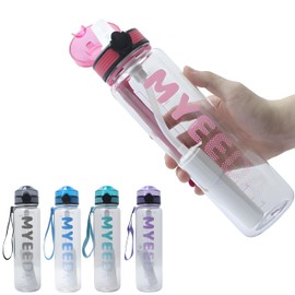 MYEEDA Water Purification Pot, Water Bottle, 1 Liter, Tritan Water Bottle, Stylish, Portable Water Purifier, 33.8 fl oz (1,000 ml), Filter-In Bottle, Tap Water Filter (Filter Level: Can Purify River