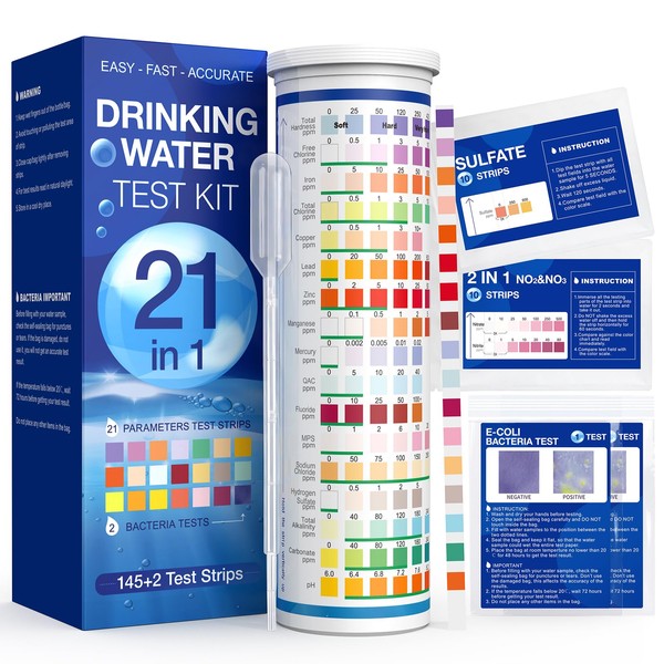 21 in 1 Drinking Water Testing Kit, 145 Test Strips
