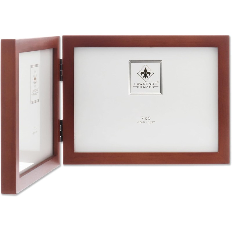 Lawrence Frames Hinged Double (Horizontal) Walnut Wood Picture Frame, Gallery
