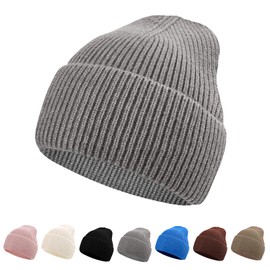 NebulaGlam Warm Winter Hat Knitted Hat Soft Winter Beanie Hat Chunky Knit Winter Hats for Men and Women for Outdoor Sports, C# Grey