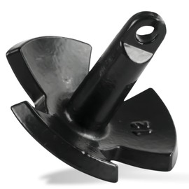 Five Oceans River Anchor, 12 Lb / 5.5 Kg, Cast Iron Black PVC Vinyl Coated, Ideal for Pontoon and Bass Boats, Excellent Holding Power in River and Mud Bottom Lakes– FO4301
