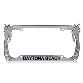 Custom Brother - Daytona Beach Palm Tree Design Quality Chrome Metal Car SUV Truck License Plate Frame s83