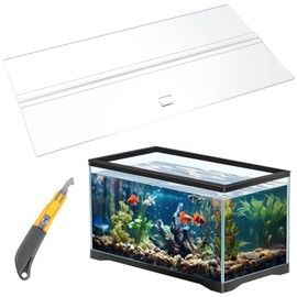 Juexica Aquarium Lid Acrylic Canopy Set Aquarium Top Cover 29 Gallon Fish Tank Lid without Center Brace, 30" Long x 12" Wide, with a Hook Knife