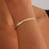 Dervivea Punk Bracelet Hammered Snake Chain Gold Chain Bangle Chunky