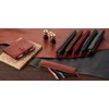 Raymay Fujii Bloomsbury NF2803B Leather Pen Case, Black, Set of