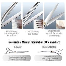 Fenice Professional Dog Grooming Scissors: Shears Set for Dogs Trimming Made Of Japanese 440C Stainless Steel Yellow Diamond