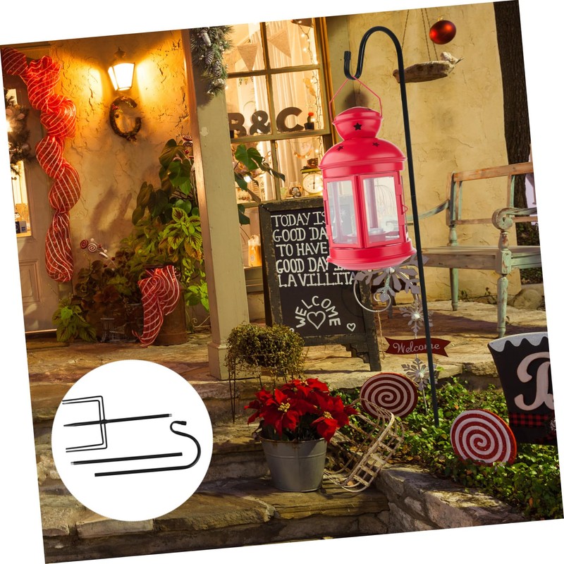 BESPORTBLE 2Pcs Garden Shepherd Hooks Multi Function Lantern Hangers Durable