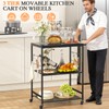 DAOUTIME Grill Cart for Outside, 3-Tier BBQ Food Prep Rolling