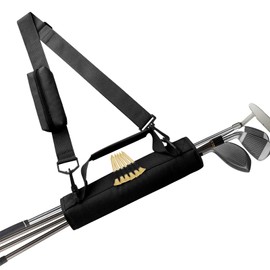 Golf Club Bag Mini for Men Women Kids Driving Range Course Practice, Golf Pencil Bag with Shoulder Straps Sleeves Lightweight Durable Fashion for Golf Training (Sepia)