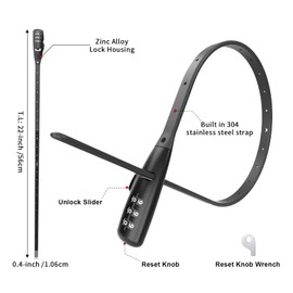 WARLION Zip Tie Lock - 3-Digit Adjustable Cable Lock, for Bike Rack Lock, Motorcycle Helmet, Skateboard, Skis, French Door, Stroller & Cabinet - Ideal for Lightweight Security (2 Pack)