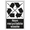V Safety Non Recyclable Waste Recycling Sign - 200mm x