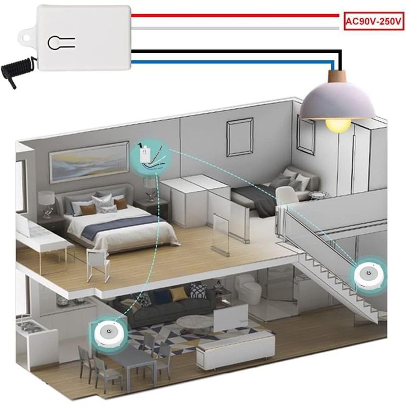 QIACHIP Wireless Light Switch 230 V and Mini Receiver Kit,