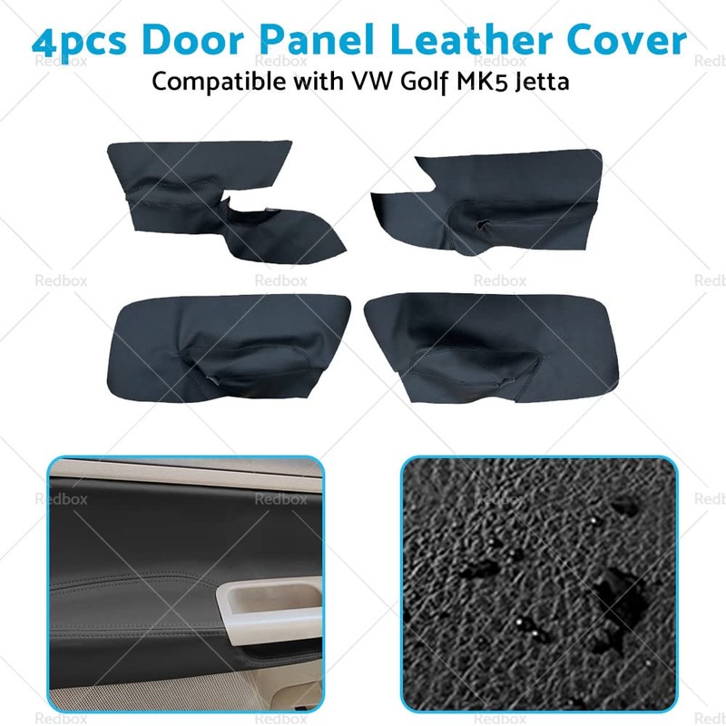 MAX COOL 4Pcs Black Leather Left and Right Door Panels