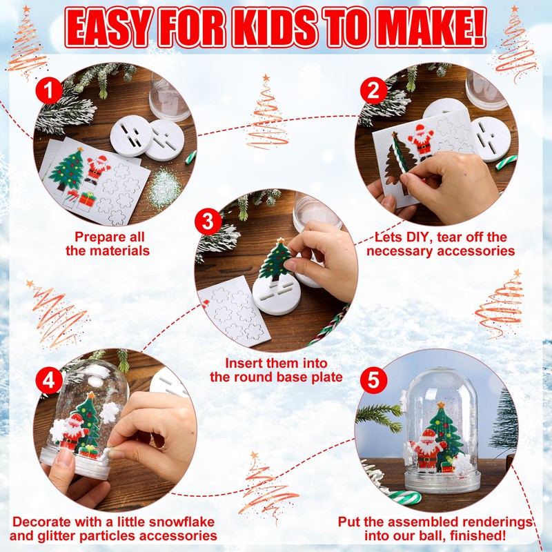 Shappy 12 Set Valentine's Day Snow Globe Craft Kit DIY