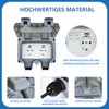Marscharm Outdoor Socket 2-Way Waterproof Socket IP66 with Switch Indicator