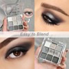 EONFAVE Smoky Eyeshadow Palette - 9 Colours Black Grey White