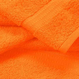 MyOwn 6 Piece Towel Set, 100% Combed Cotton - 2 Bath Towels, 2 Hand Towels, 2 Wash Cloths - 500 GSM Luxury Hotel Quality Ultra Soft Highly Absorbent Towel Set for Bathroom - Orange