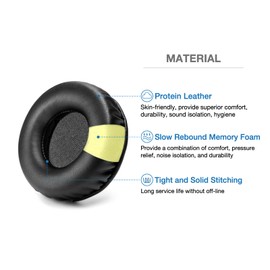 Voarmaks Stylish Color Options Dj Work Ear Pads Foam Cushion Compatible with Pioneer Hdj-X5 X5bt Hdj-X7 X7bt Hdj-X10 Dj Headset Headphone (Black Ear Pads L,R)