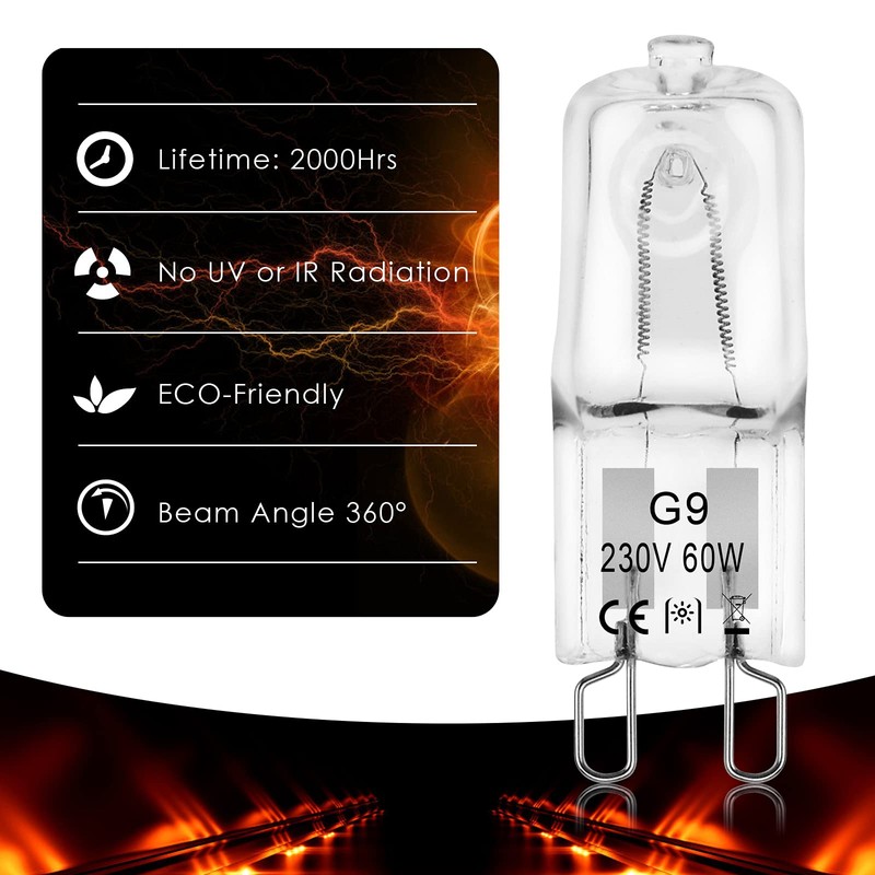 BROTOU G9 Halogen Bulbs, 230V 500LM 2800K Warm White Capsule