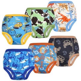 MooMoo Baby Potty Training Pants 6 Packs Absorbent Training Underwear for Boys and Girls Cotton Pee Pants 5T