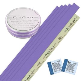 FretGuru Leveling Beam Replacement Sandpaper - 240 Grit 5 - Pack Sel f- Adhesive Strips for All Sanding Beam Fret Leveler 16” 400mm P240