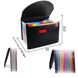 Document Stand A4 13 Pocket File Box, Document Case, Storage Box, Organization, Freestanding (Color)