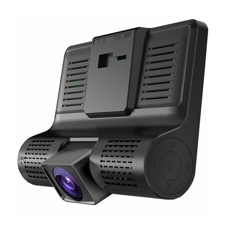 Dash Cam with 1080P HD 3 Camera System, 4" Screen,