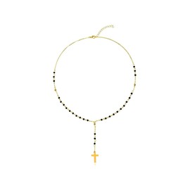 MIFYNN Long Necklaces for Women Black Lariat Y-Shaped Necklace Star Necklace Discs Necklace Trendy Jewelry Gifts for Women (Cross)