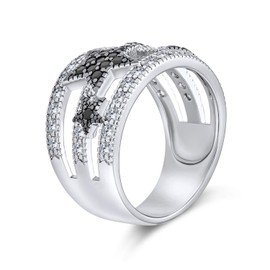 Bling Jewelry Pave CZ Astrological Rhodium Plated Cocktail Ring