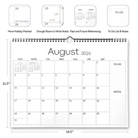2026 Desk Calendar, wall calendar 2025/8-2026/12, 14.5 x 11 | Desktop Calendar,Spiral Binding Hanging Wall Calendar, Perfect for Home or Office, Floral, 2026 Calendar,2025 Calendar