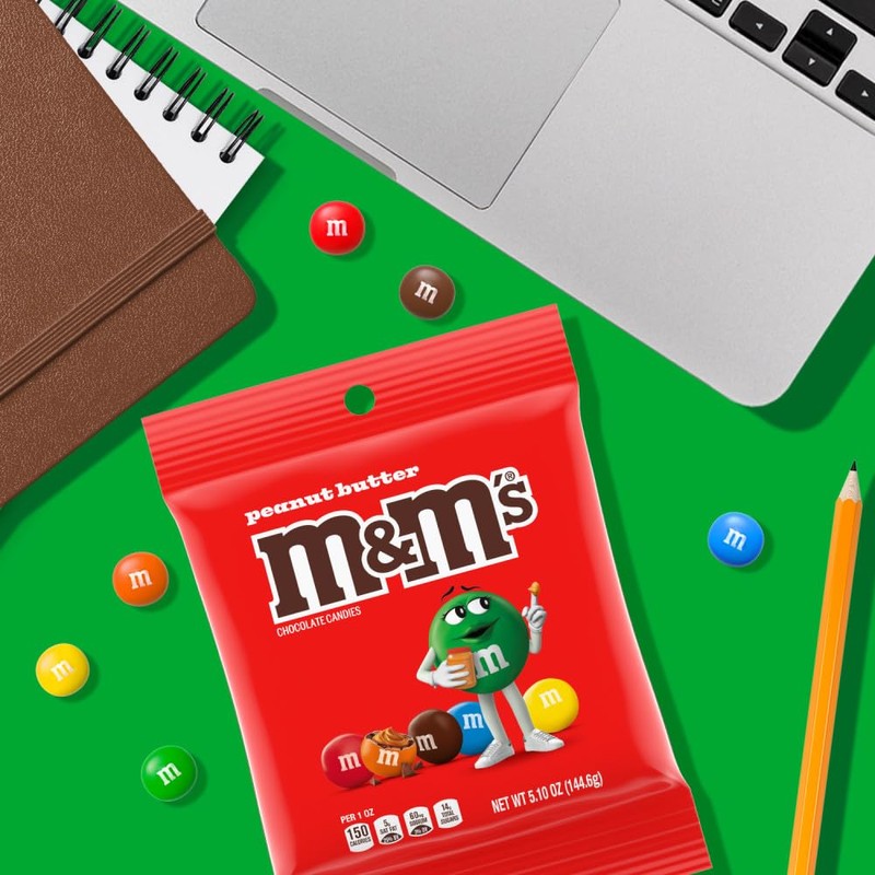 M&M'S Peanut Butter Chocolate Candy 5.1-Ounce Bag (Pack of 12)