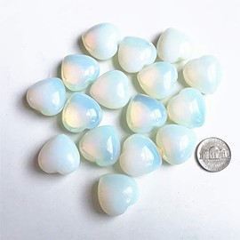 Manekieko Manekieko 3 Stck Opalit Tasche Palme Daumen Heilkristall Herz Liebe Sorgensteine, 25mm Reiki Ausgleichskristall und Heilsteine