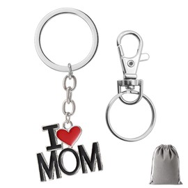 Schlüsselanhänger Geschenk für Mama - Personalisiertes "Ich liebe dich Mama" Schlüsselband von Tochter/Sohn Geschenkidee zum Muttertag, Geburtstag & Weihnachten Stylisches Schlüsselbund-Accessoire