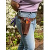 Garden Tool Belt, Handmade Premium Leather with Pouches Pockets Holster