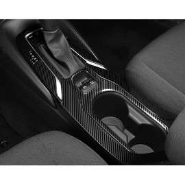 ruihe 5pcs Carbon Fiber Pattern Stainless Car Gear Shift Knob Console Panel Trims Cup Holder Frame Cover Fit for Toyota Corolla 2019 2020 2021 2022 (Regular Gasoline Version)