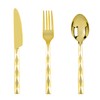 Lullaby 200PCS Gold Plastic Silverware, High End Disposable Cutlery with