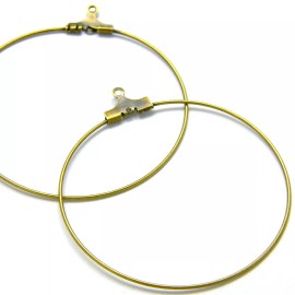 Bedazzlinbeads 2 Big Antique Bronze Plated Metal 40mm Round Hoop Chandelier Earring Findings