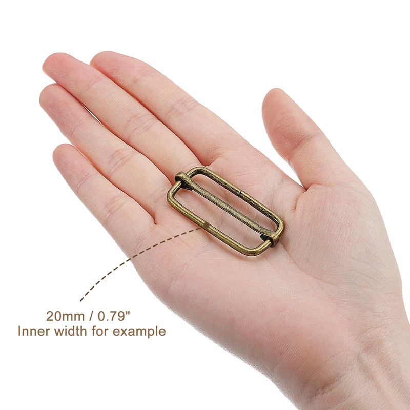 sourcing map Sliding Buckles Metal Rectangle Adjuster Triglides Sliding Buckles